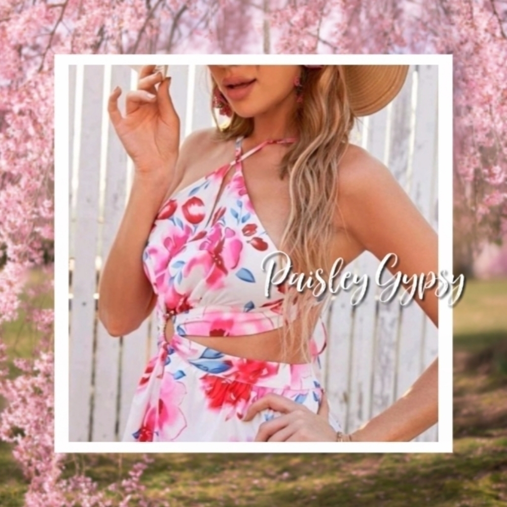 BACKLESS TIE BACK BOHO DRESS - Picture 3 of 15